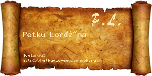 Petku Loréna névjegykártya